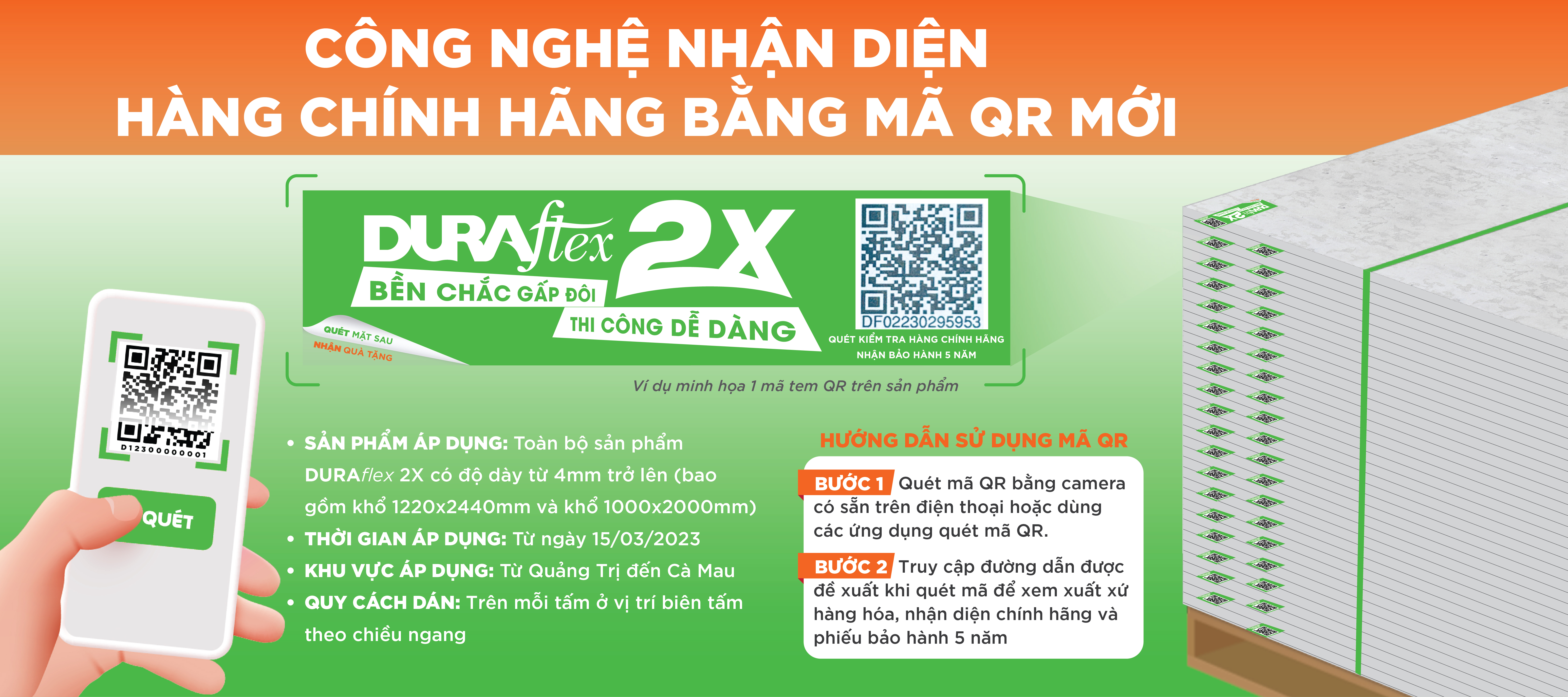 Ra mắt nhận diện sản phẩm bằng công nghệ mã QR trên sản phẩm DURAflex® 2X