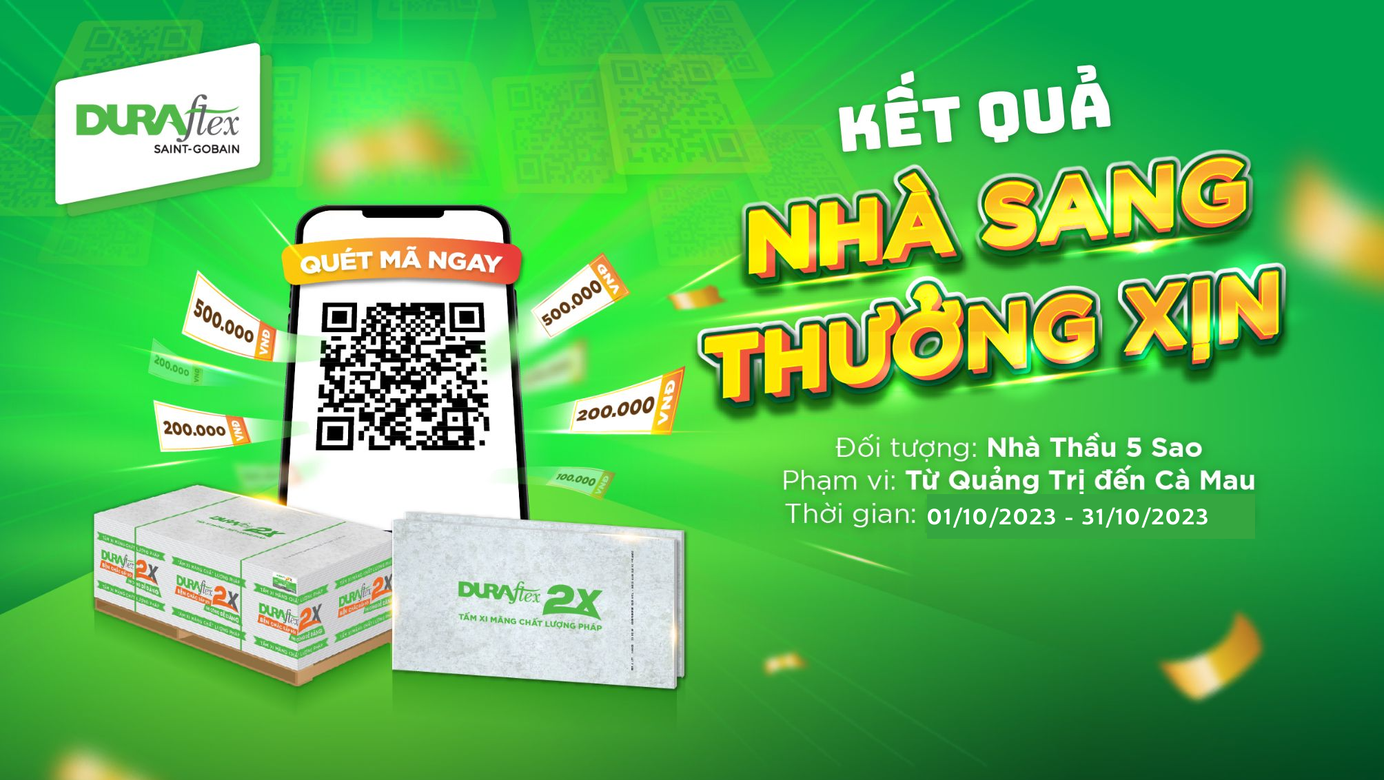 Miền Nam | Kết Quả CTKM Nhà Sang Thưởng Xịn (01.10 - 31.10.2023)