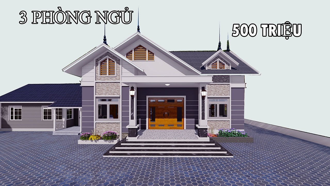 40+ Mẫu nhà cấp 4 3 phòng ngủ 500 triệu đẹp, sang trọng nhất 2025