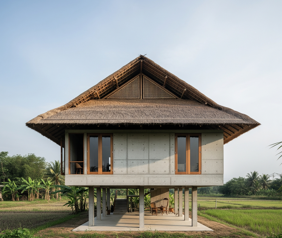 99+ Mẫu nhà sàn bê tông đẹp, hiện đại, giá rẻ nhất 2025