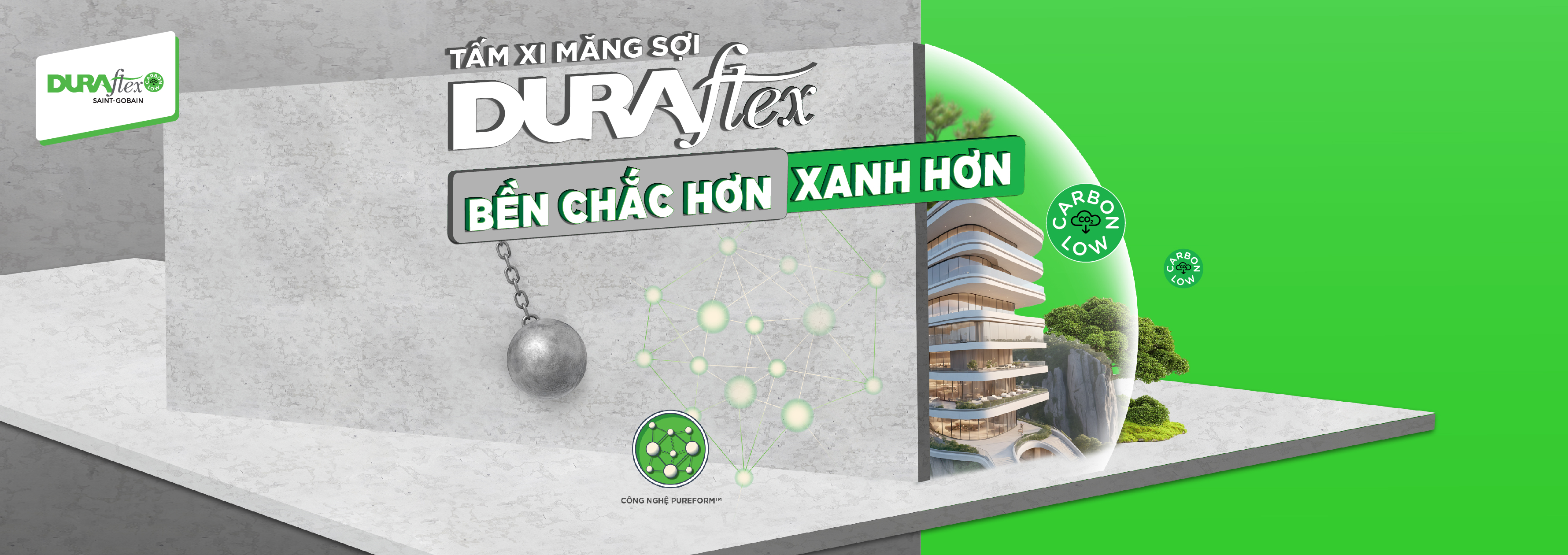 Tấm xi măng DURAflex Low Carbon 4mm - 4.5mm