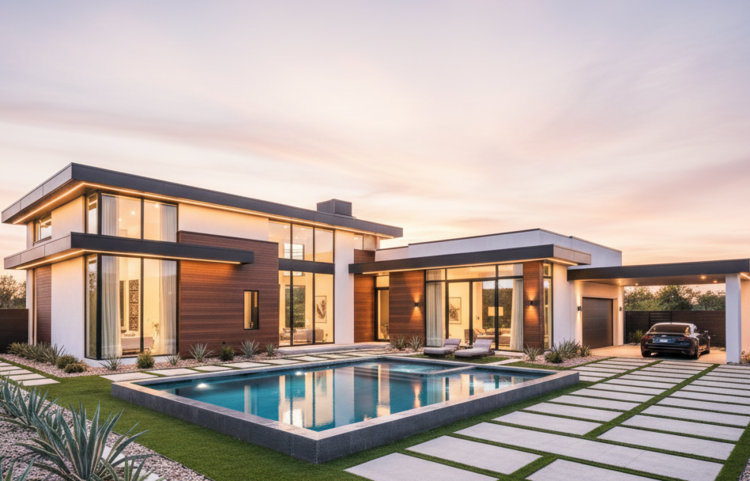 Nhà cấp 4 mái bằng chữ L