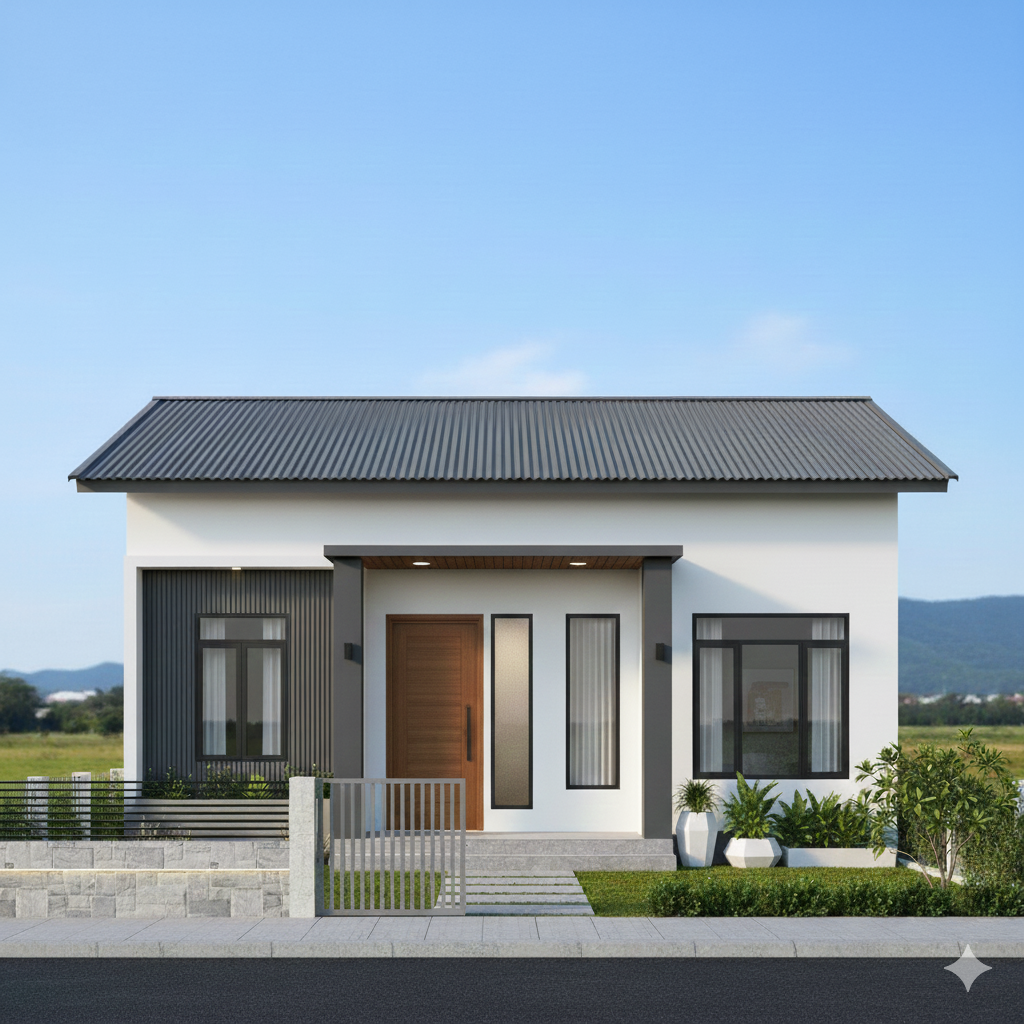 45+ Mẫu nhà cấp 4 đẹp 5x20 mái tôn hiện đại, xu hướng 2025