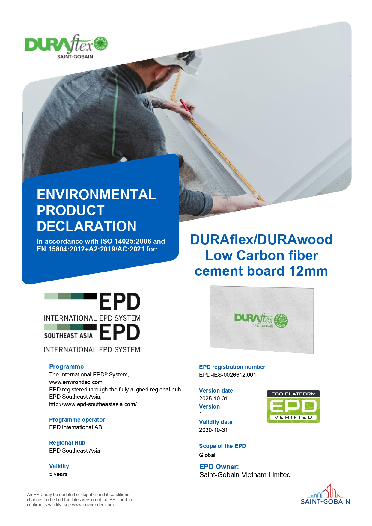 EPD DURAflexDURAwood Low Carbon 12mm