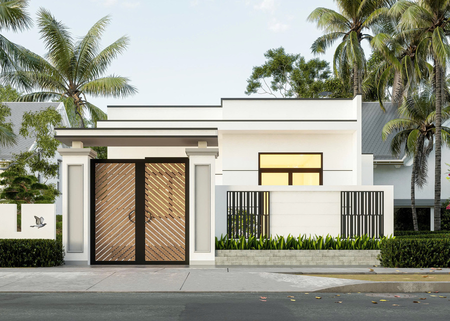 Mẫu mặt tiền nhà cấp 4 đẹp hiện đại