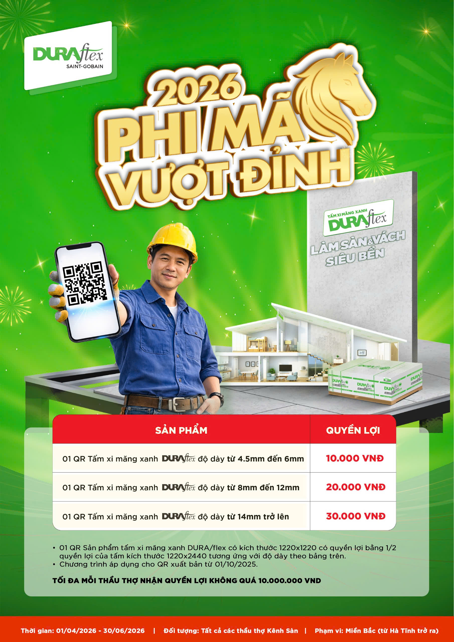 [Miền Bắc] CHƯƠNG TRÌNH KHUYẾN MÃI "2026 PHI MÃ VƯỢT ĐỈNH" DÀNH CHO THẦU THỢ KÊNH SÀN