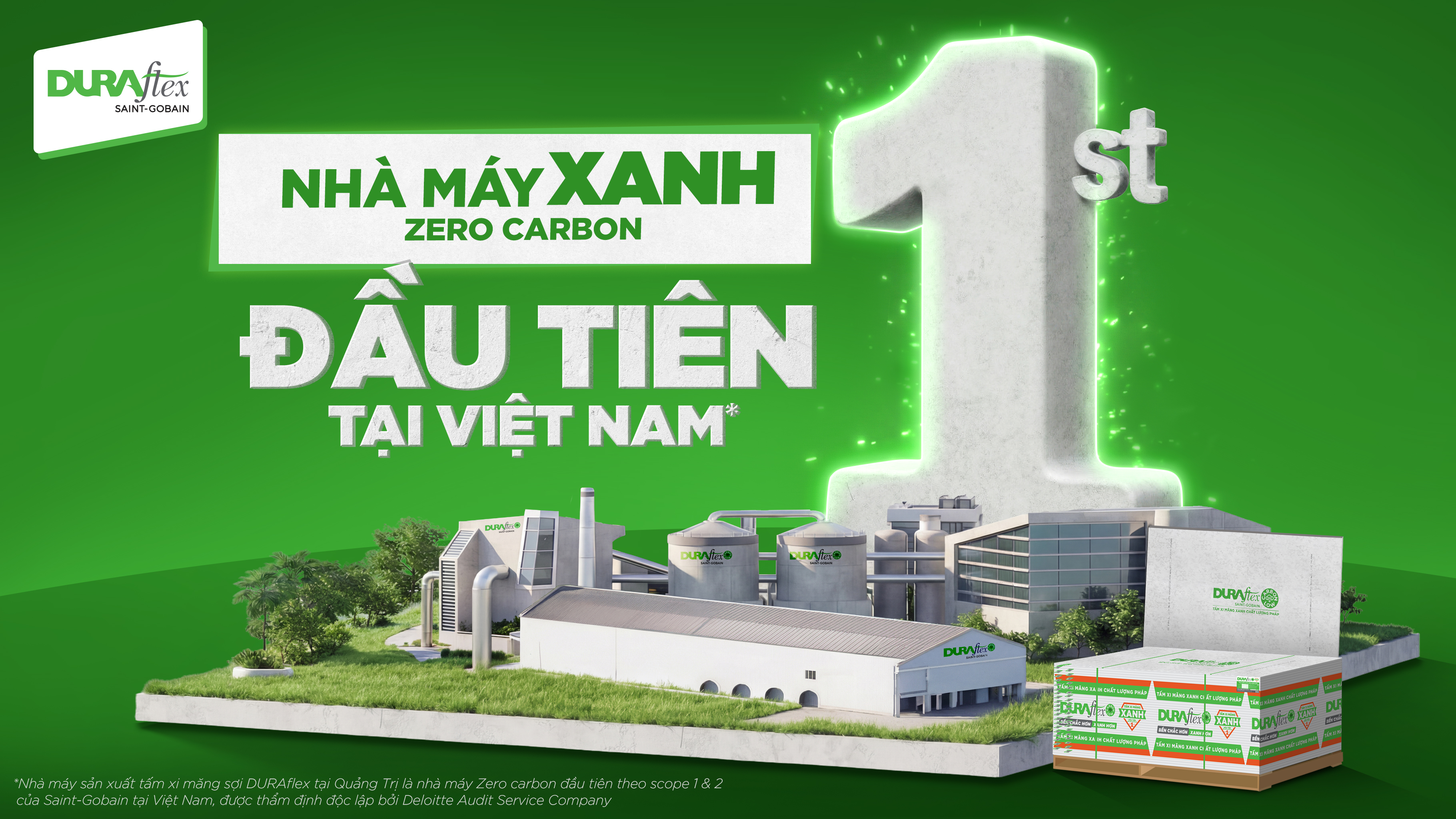 THÔNG BÁO V/v CỘT MỐC NHÀ MÁY DURAFLEX KHÔNG PHÁT THẢI CARBON