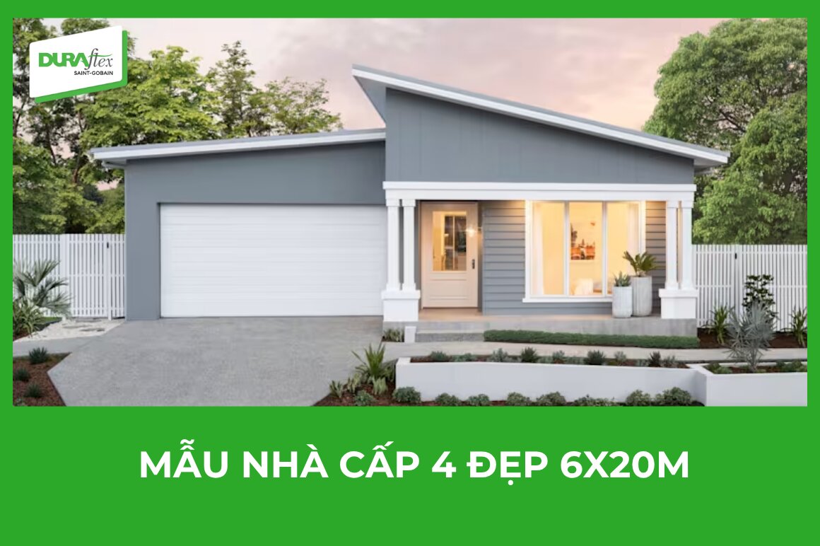 Mẫu nhà cấp 4 đẹp 6x20m đẹp hiện đại tối ưu công năng