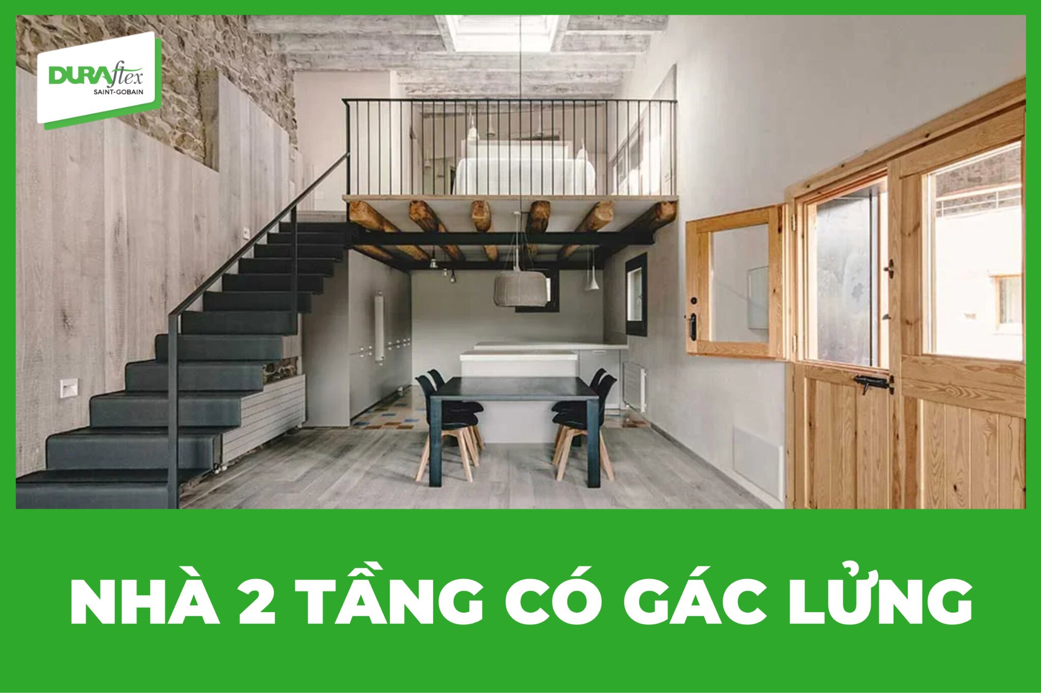 53 mẫu nhà 2 tầng có gác lửng tối ưu diện tích tiết kiệm chi phí