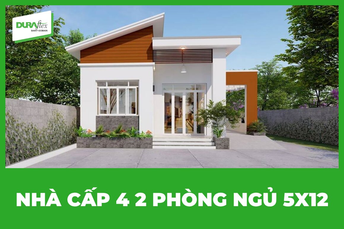 nhà cấp 4 2 phòng ngủ 5x12