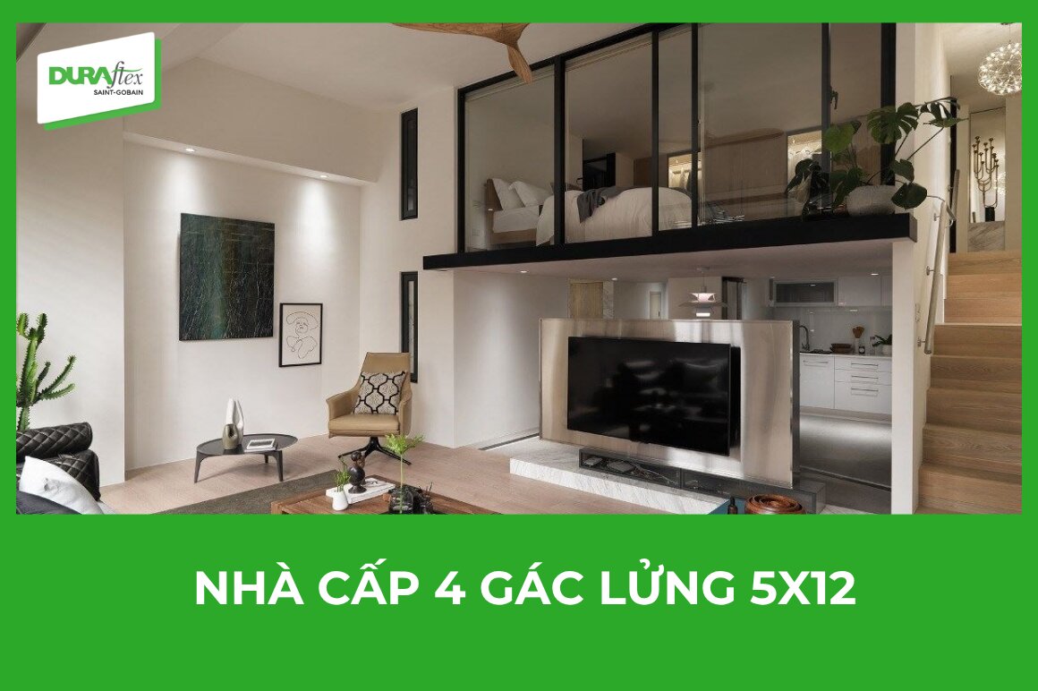 Nhà cấp 4 gác lửng 5x12 hiện đại đầy đủ công năng