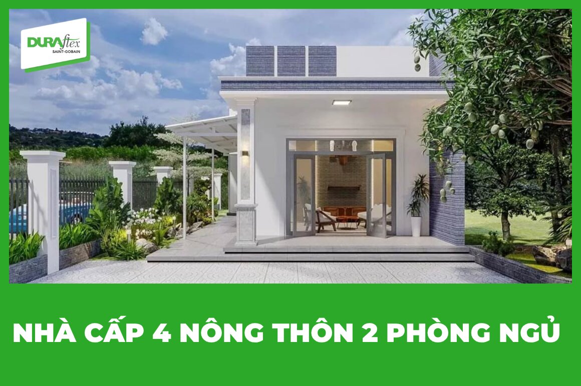 nhà cấp 4 nông thôn 2 phòng ngủ