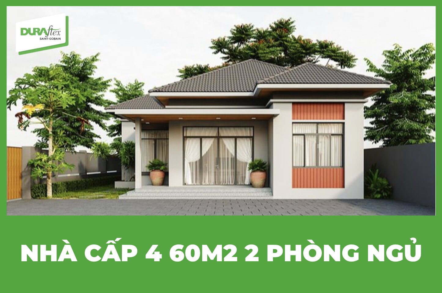 nhà cấp 4 60m2 2 phòng ngủ