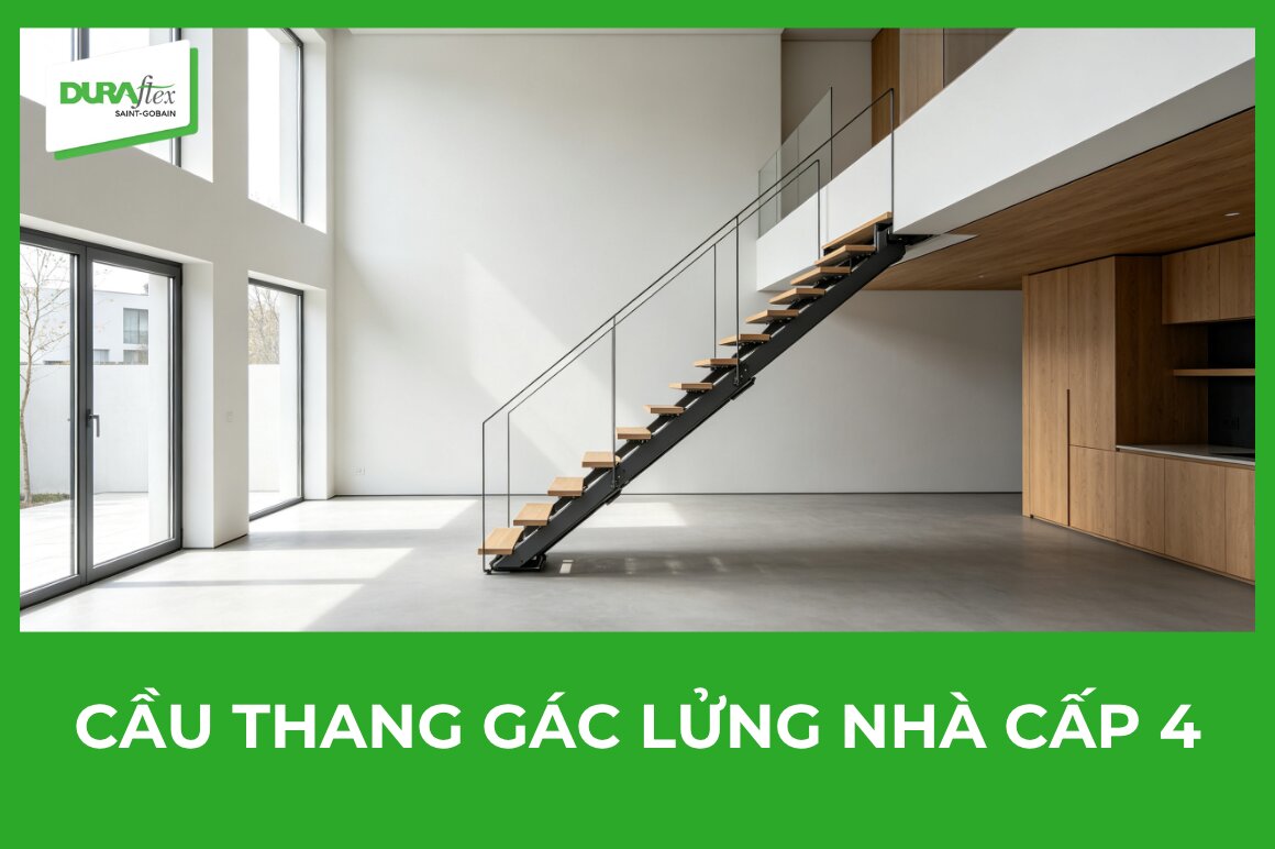 Cầu thang gác lửng nhà cấp 4