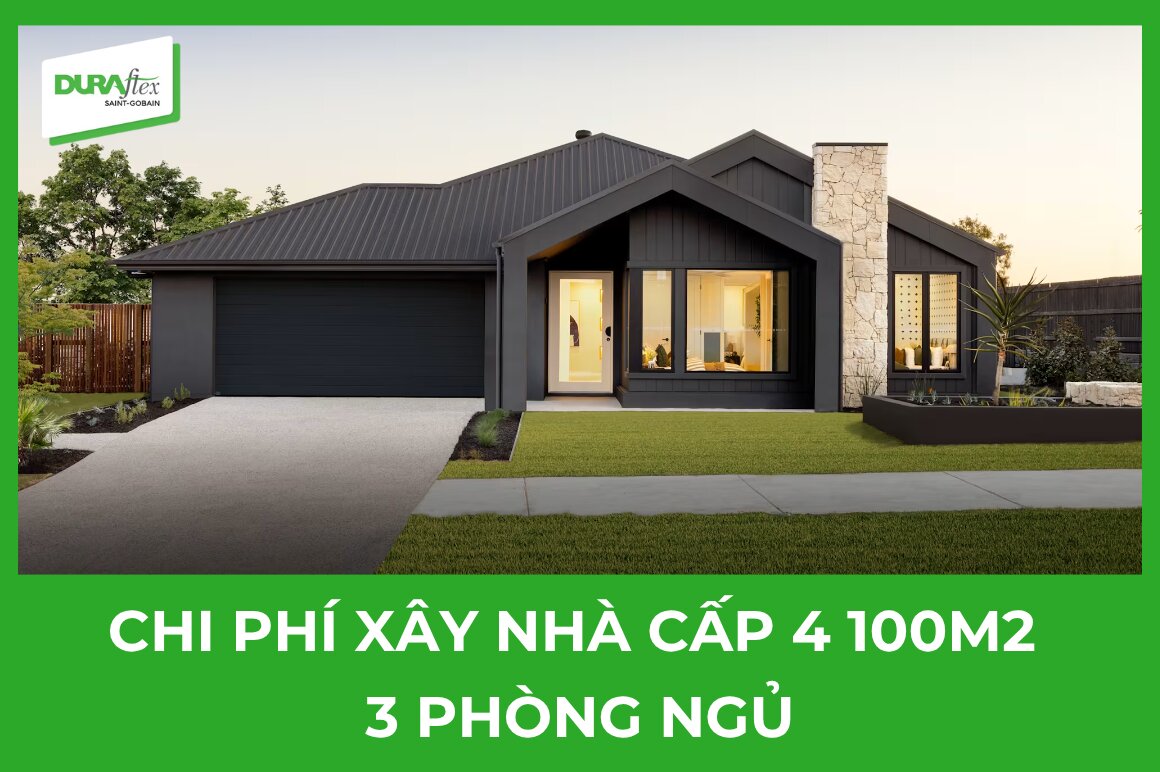 Chi phí xây nhà cấp 4 100m2 3 phòng ngủ