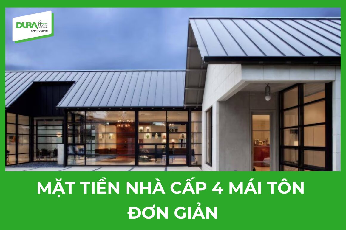 Mặt tiền nhà cấp 4 mái tôn đơn giản