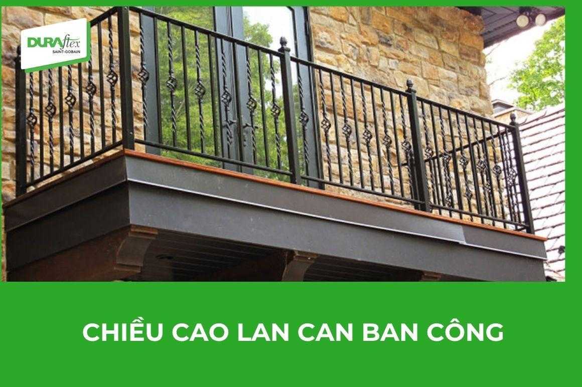Chiều cao lan can ban công