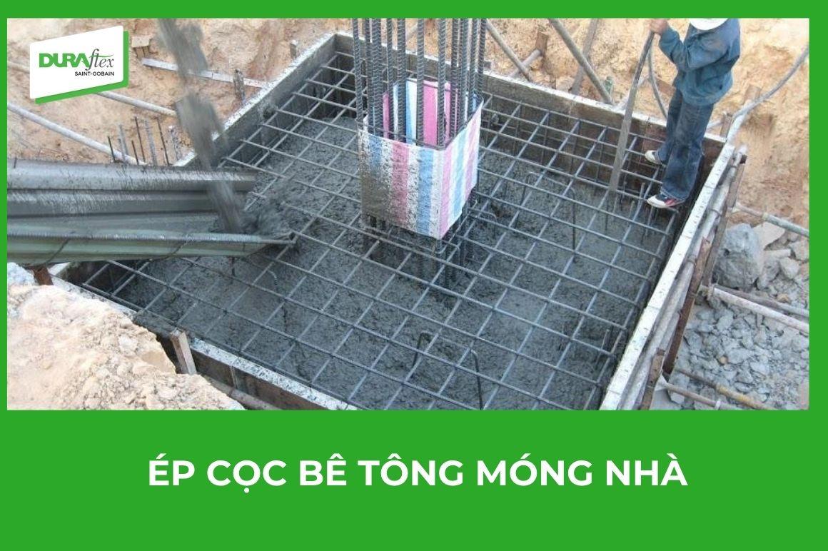 Ép cọc bê tông móng nhà