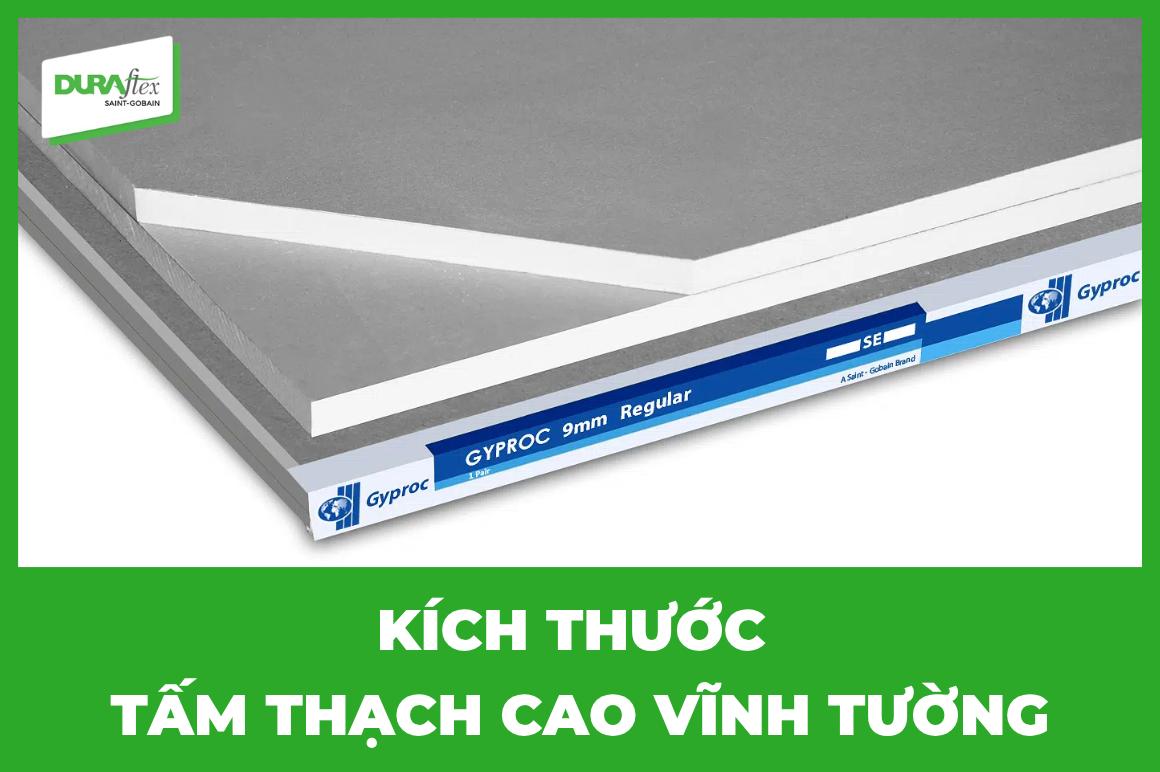 Kích thước tấm thạch cao Vĩnh Tường