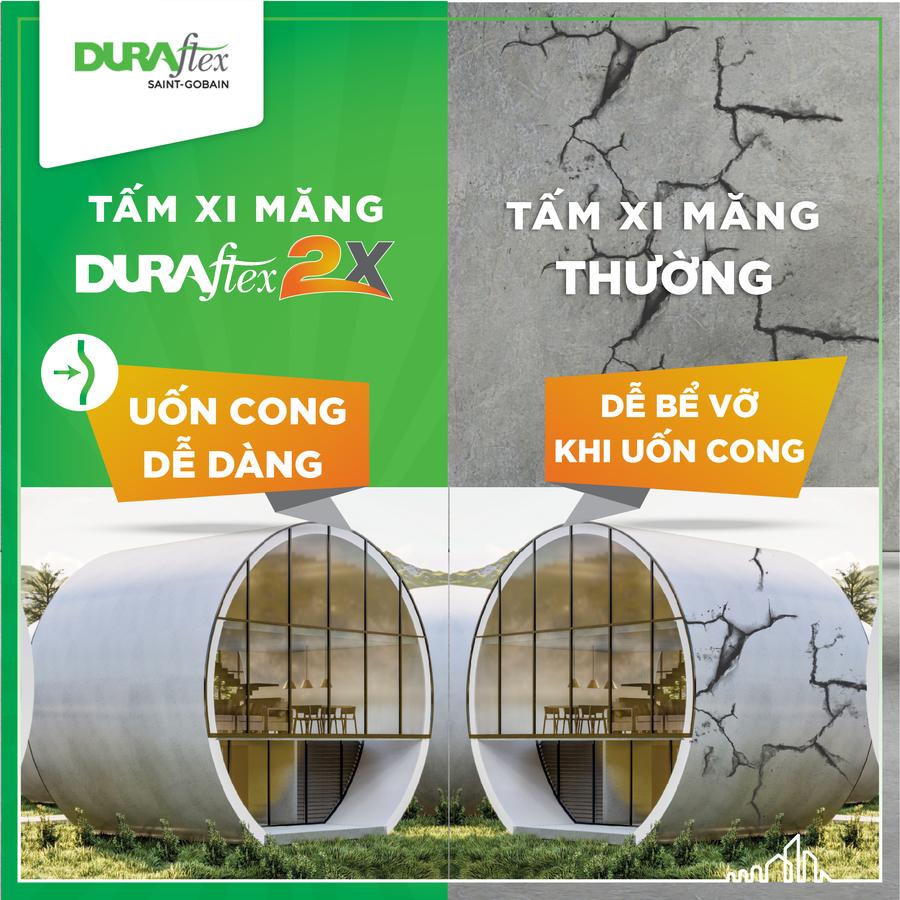 Tấm vách ngăn ngoài trời DURAflex 2X có thể uốn cong dễ dàng