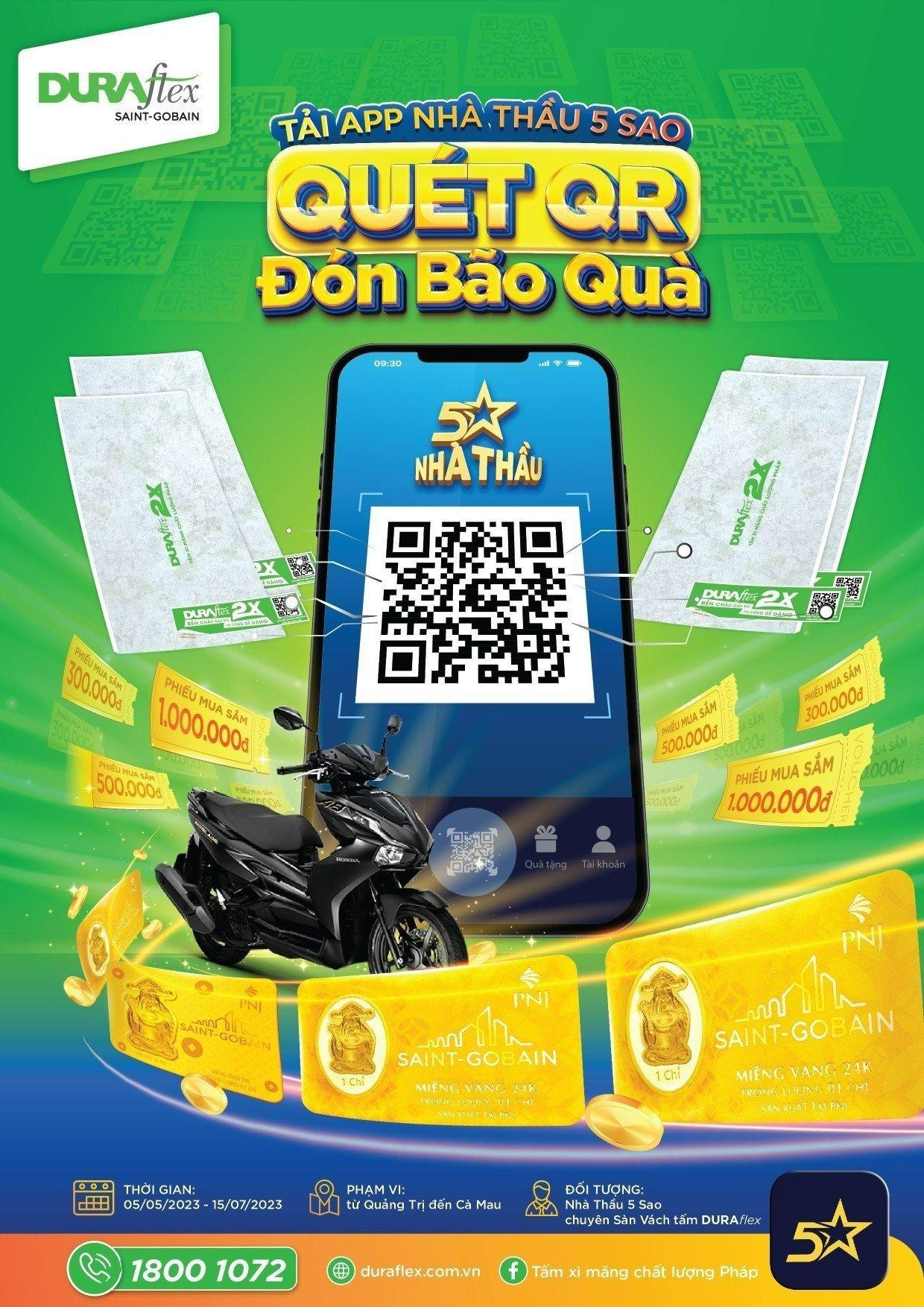 tải app nhà thầu 5 sao quét qr đón bão quà