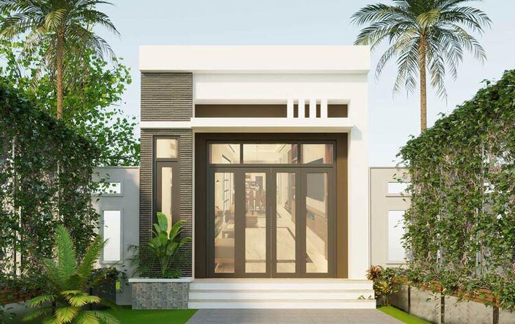 Mẫu nhà cấp 4 nông thôn 150 triệu mặt tiền rộng rãi, thiết kế hiện đại