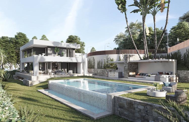 Mẫu nhà biệt thự 2 tầng có hồ bơi đẹp, hiện đại, sang trang 