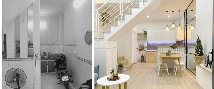 Cải tạo nhà, mở rộng diện tích phòng khách đẹp, hiện đại hơn