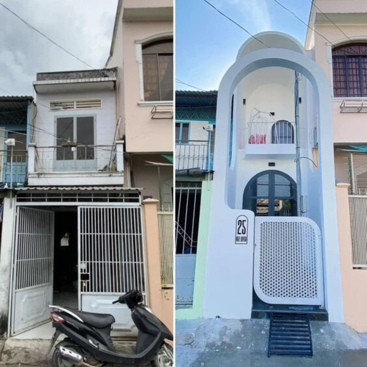 Cải tạo mặt tiền nhà 2 tầng cũ, mang đến một diện mạo hoàn toàn mới