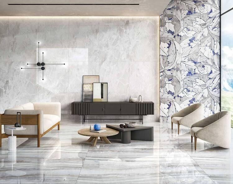 Gạch ốp tường phòng khách cao cấp giả vân đá sang trọng