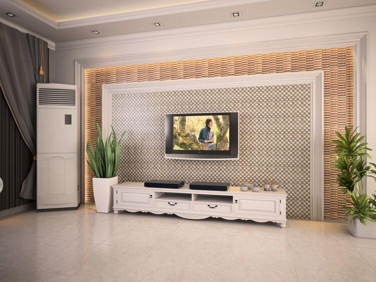 Gạch trang trí tường phòng khách có họa tiết