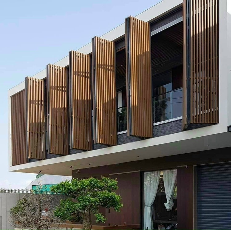 Mẫu lam gỗ ốp mặt tiền bằng nhựa cao cấp 