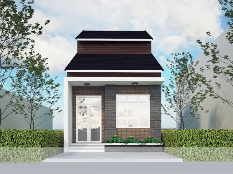 Mẫu mặt tiền nhà gác lửng 5mx20m đẹp, hiện đại