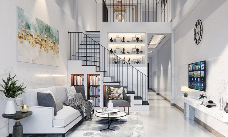 Mẫu nhà gác lửng 3 phòng ngủ 2 tầng thiết kế tinh tế, hiện đại 