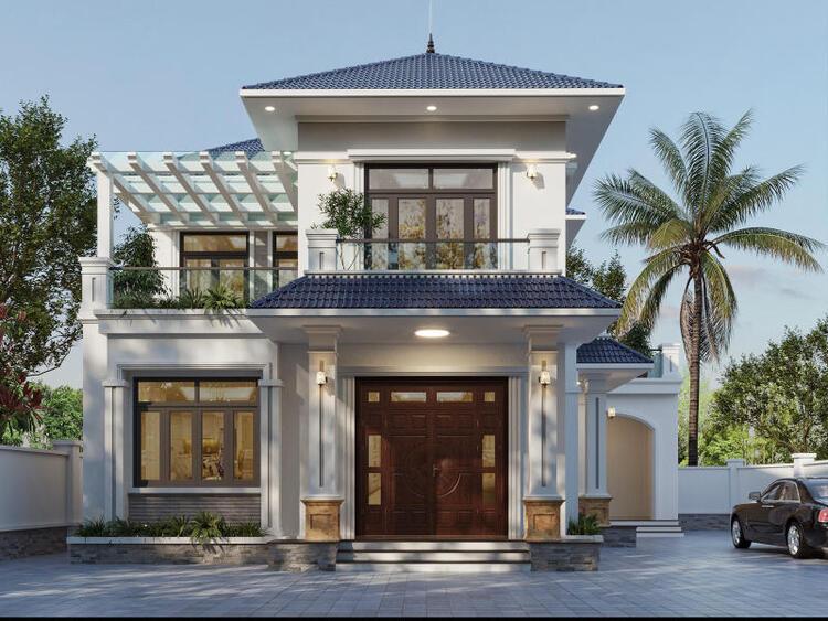 Mẫu nhà biệt thự 2 tầng mái Nhật đẹp tinh tế, sang trang với giá 1 tỷ