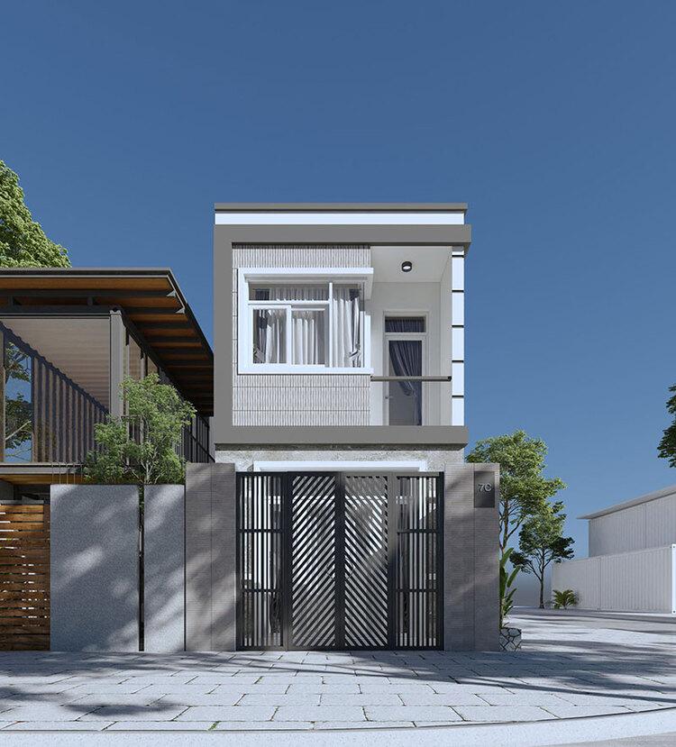 Mẫu nhà 2 tầng đẹp giá 1 tỷ mái bằng