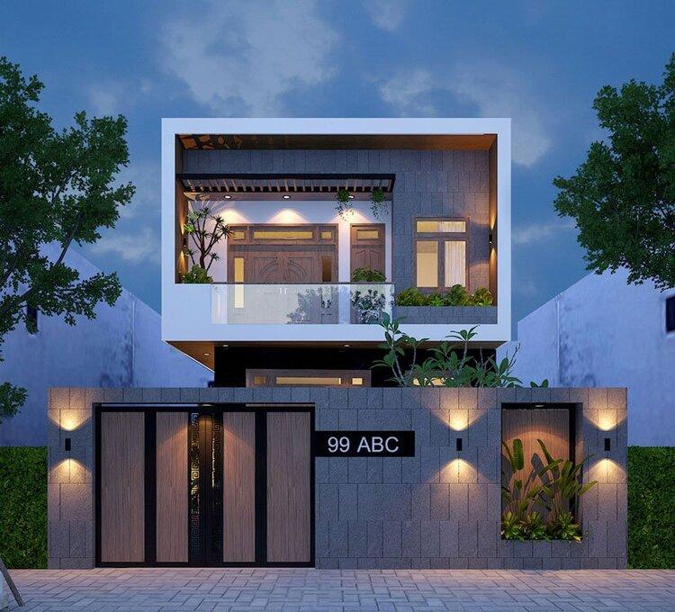 Mẫu nhà 2 tầng đẹp giá 1 tỷ mái bằng đẹp