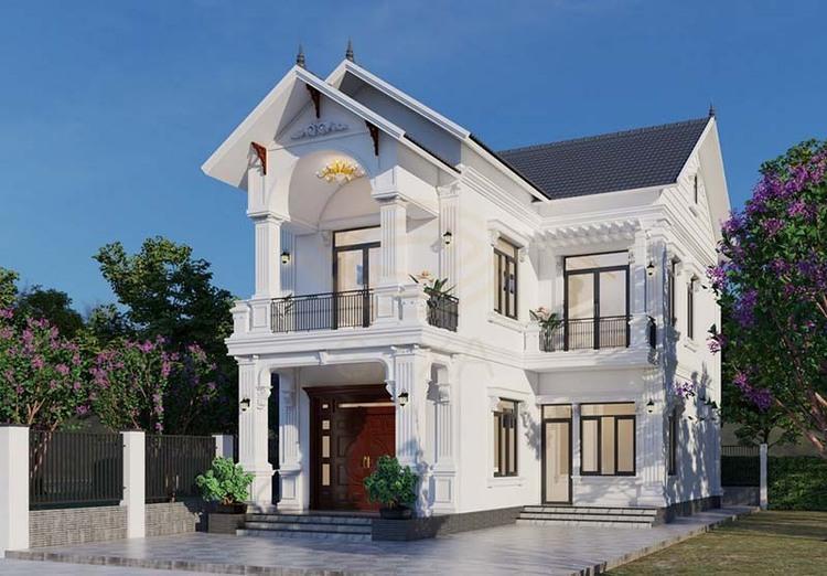 Mẫu nhà 2 tầng đẹp giá 1 tỷ chữ L sang trọng với gam màu trung tính tinh tế