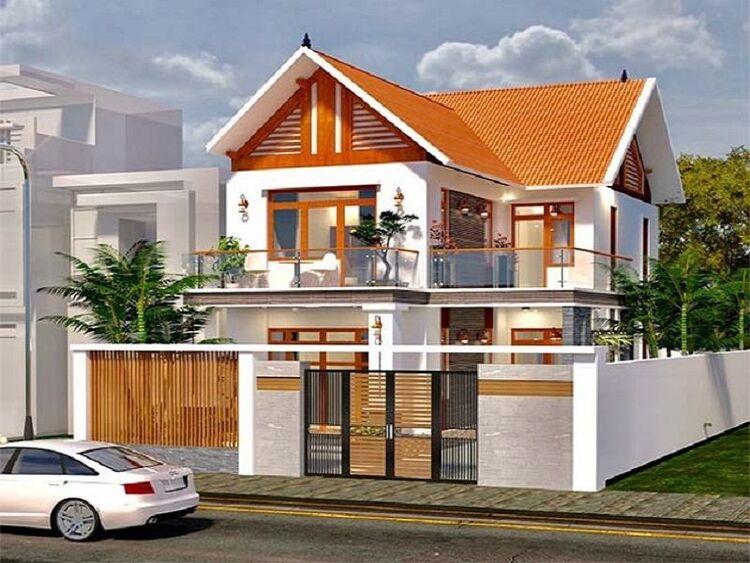 Mẫu nhà 2 tầng mái ngói đẹp, đơn giản