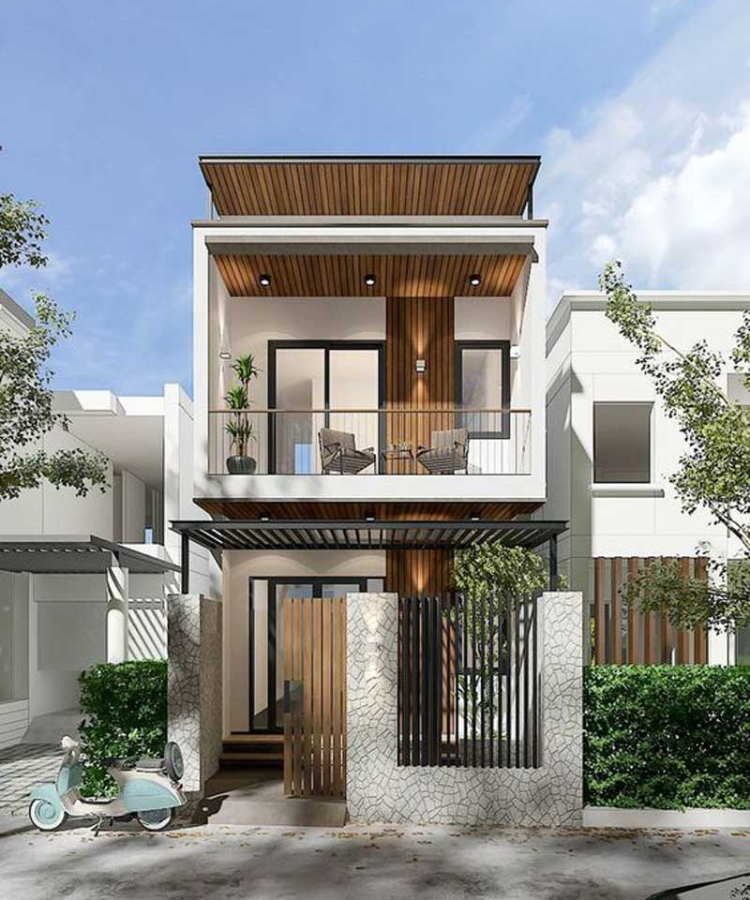 Mẫu nhà 2 tầng đơn giản mà đẹp với mặt tiền ngang 6m