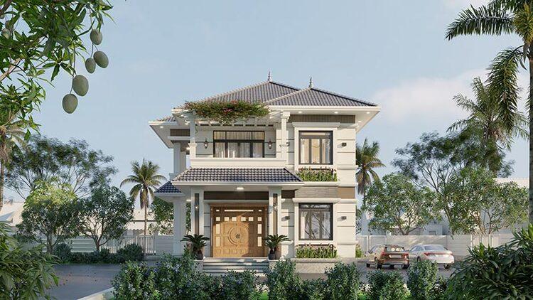 Mẫu nhà 2 tầng đẹp ở nông thôn với chi phí hợp lí 