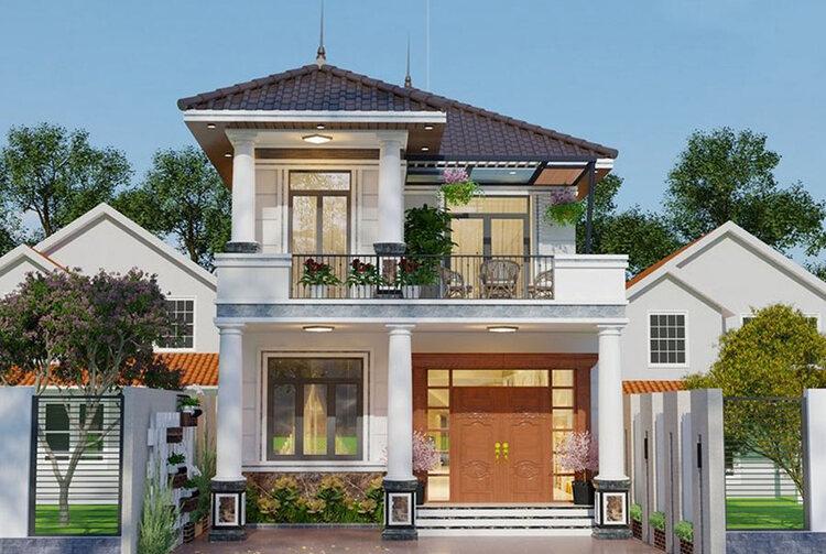 Mẫu nhà 2 tầng đẹp giá 700 triệu sang trọng, thiết kế hài hòa