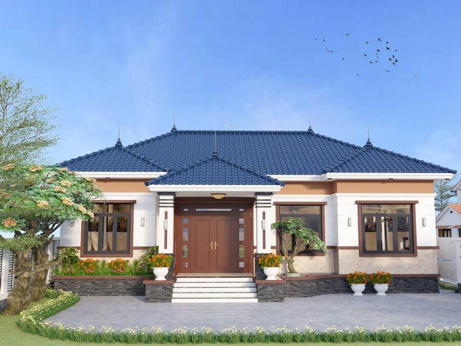 Mẫu nhà cấp 4 đẹp giá rẻ 100 triệu có 4 phòng ngủ ở nông thôn