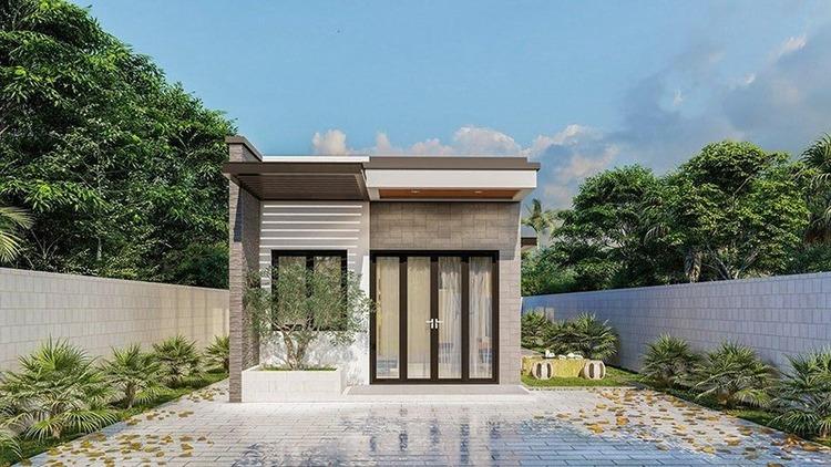 Mẫu nhà cấp 4 đẹp 5x20 có kết cấu dạng hình ống