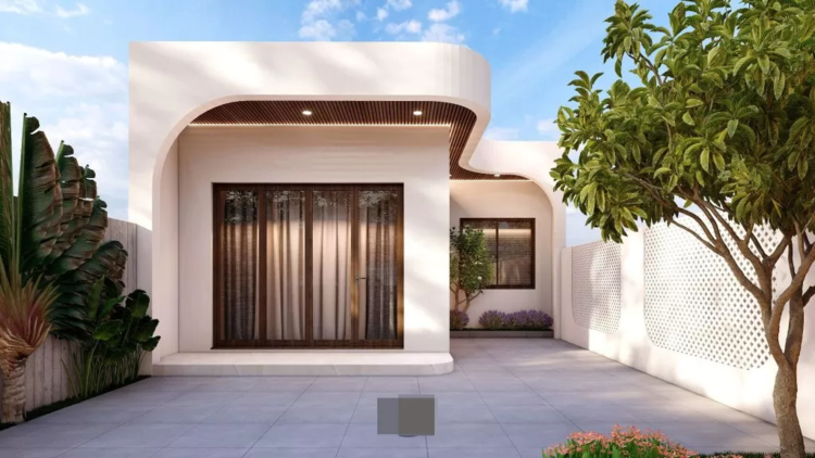 Mẫu nhà cấp 4 đẹp 5x20 chữ L tạo cảm giác rộng rãi, thoáng mát