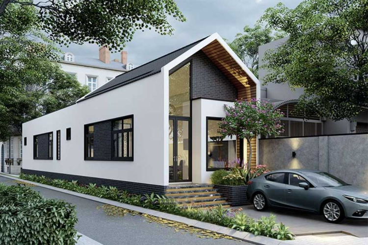 Mẫu nhà cấp 4 đẹp 5x20 phong cách Bắc Âu ưa chuộng hiện nay