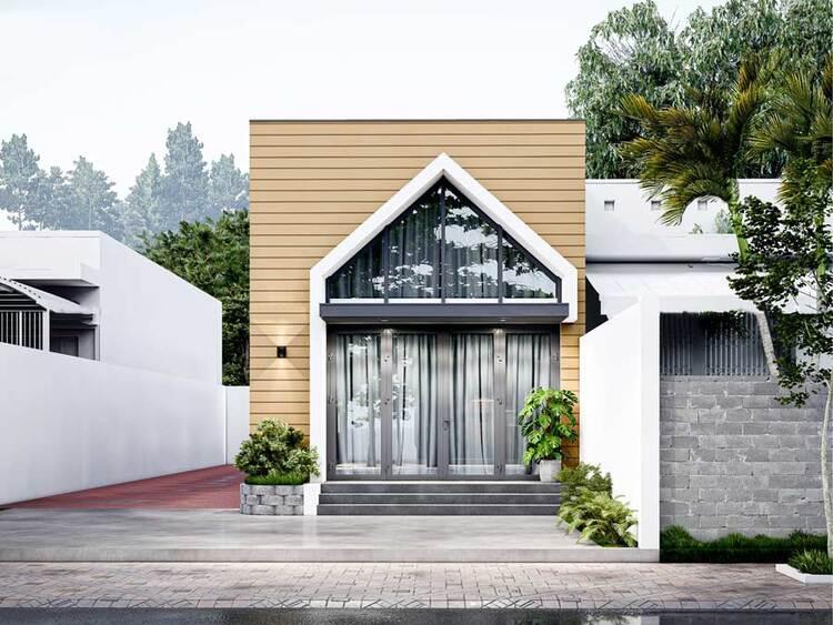 Mẫu nhà cấp 4 đẹp 5x20 phong cách Bắc Âu đơn giản, tinh tế