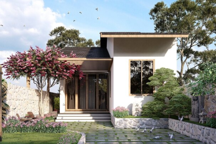 Mẫu nhà cấp 4 nông thôn 250 triệu có sân vườn hiện đại