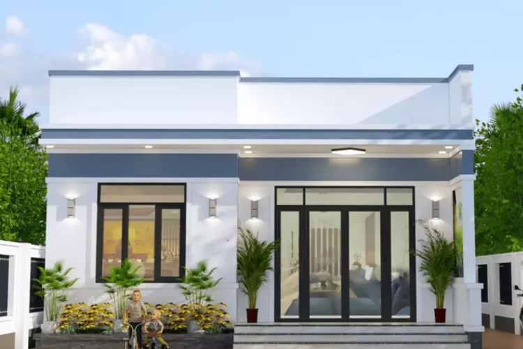 Mẫu nhà cấp 4 nông thôn 250 triệu mái bằng hiện đại