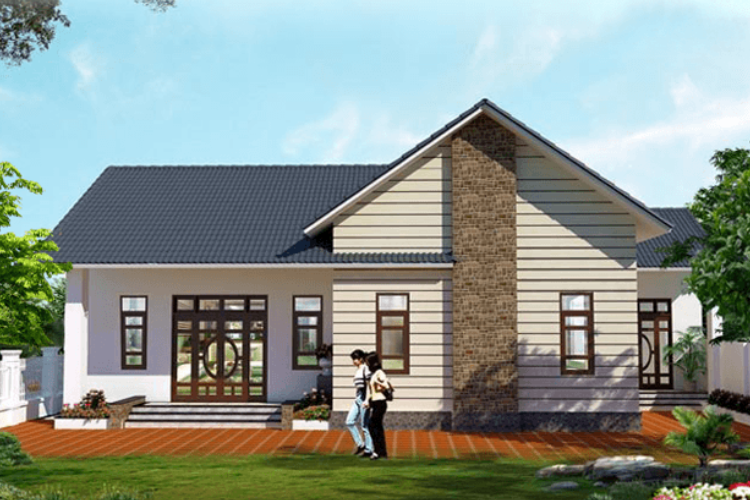 Mẫu nhà cấp 4 nông thôn 250 triệu mái Thái truyền thống